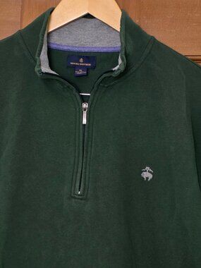 BROOKS BROTHERS 1/4 Zip Midweight cotton pullover size XL